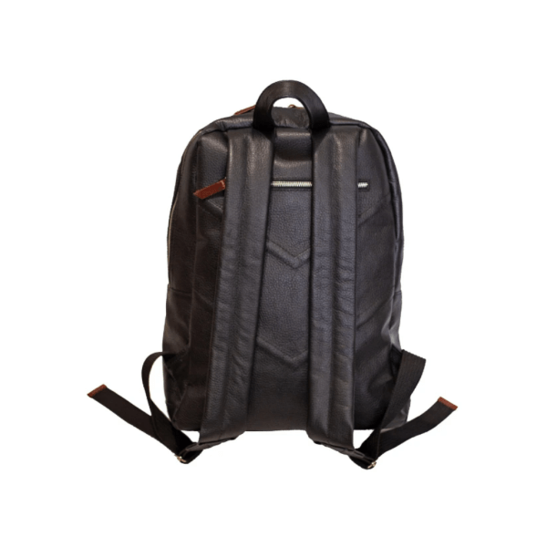 Backpack Coupé 100% LEATHER- White Label- Black with Red Color